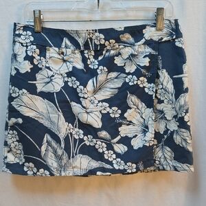 Tommy Bahama Navy and White Tropical Mini Skirt